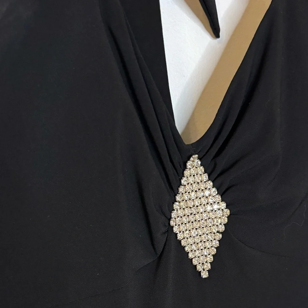 Jessica McClintock For Gunne Sax Art Deco black Maxi Formal